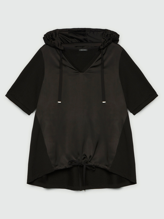 Dual-fabric hoodie