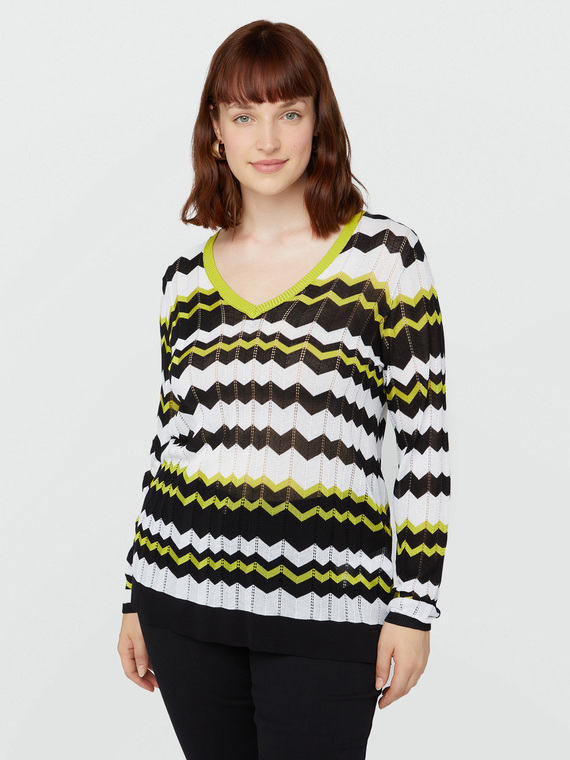 Pull avec motif à chevrons