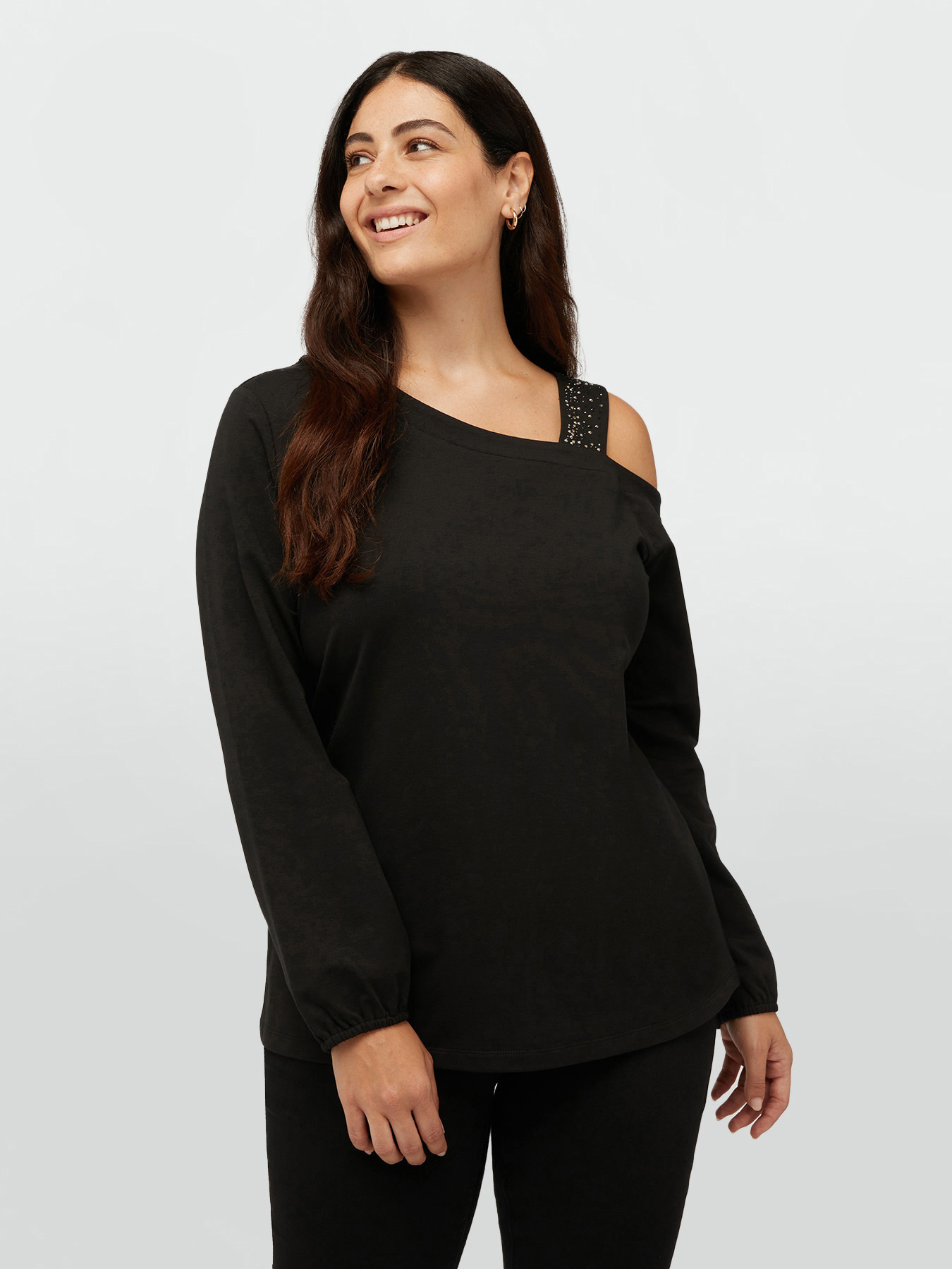 Plush one-shoulder top image number 0