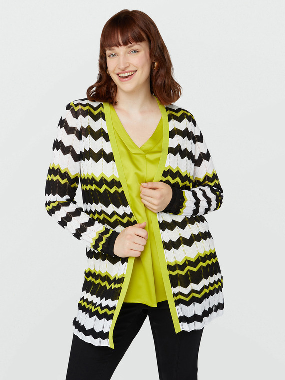 Cardigan avec motif à chevrons