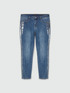 Jean skinny avec bords effet argent image number 4