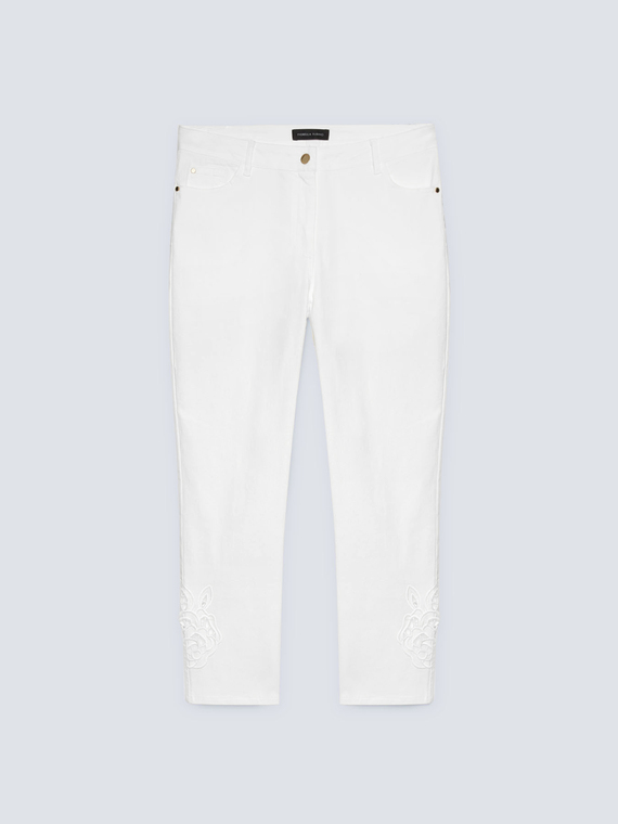 pantaloni skinny con ricamo