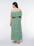 Long of-shoulder dress with foliage print image number 1