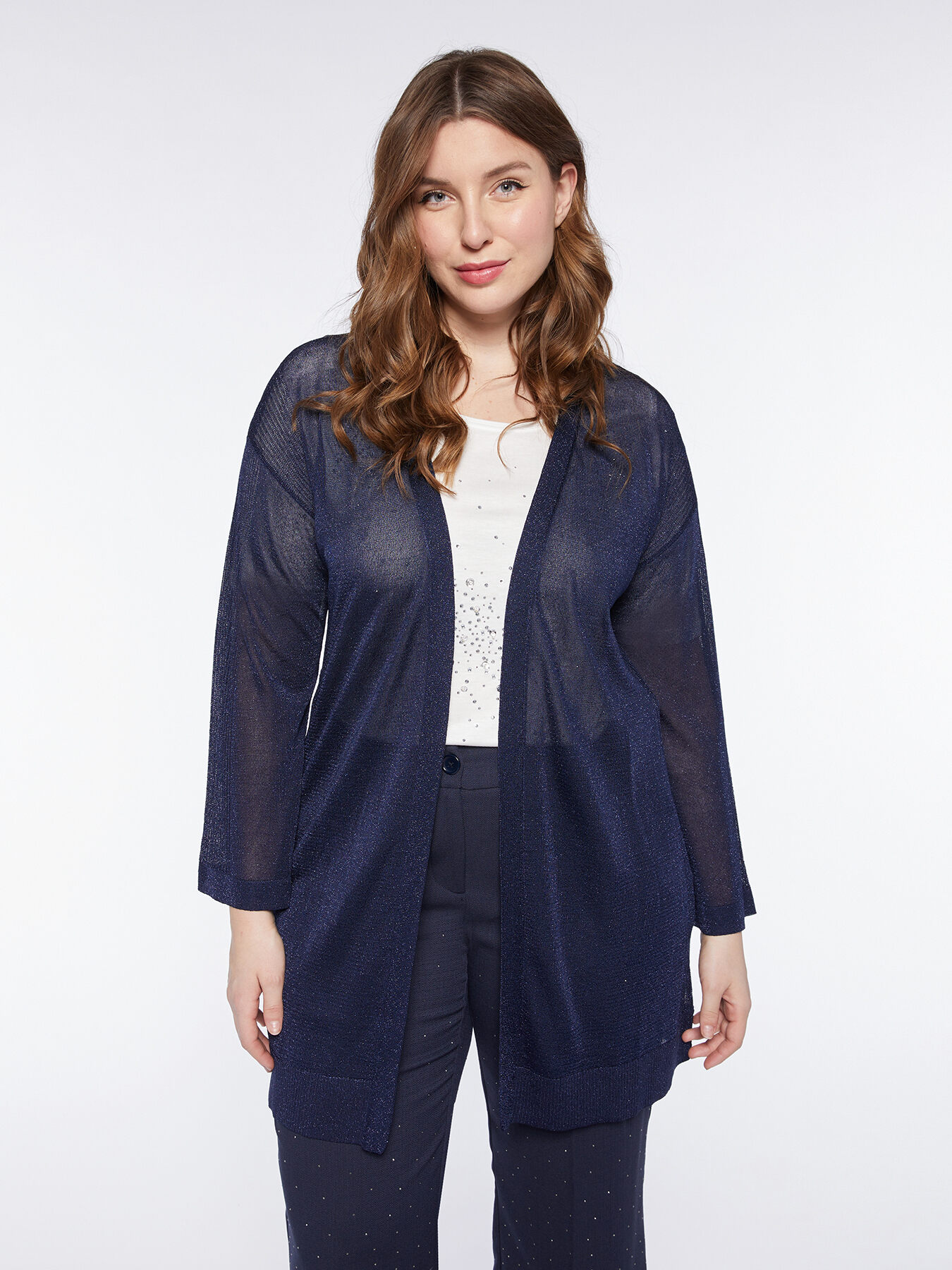 Cardigan long en lurex image number 0