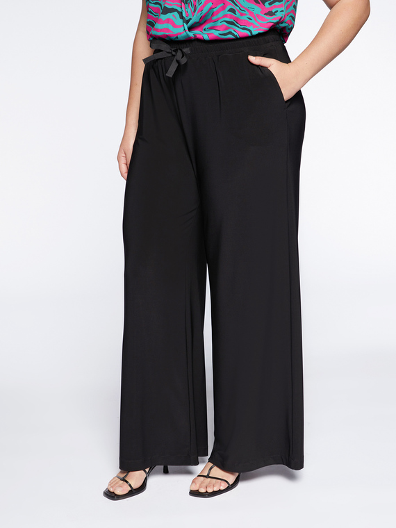 Wide leg trousers in jersey