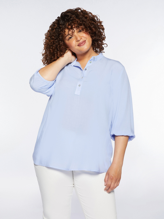 Viscose blouse with round neckline