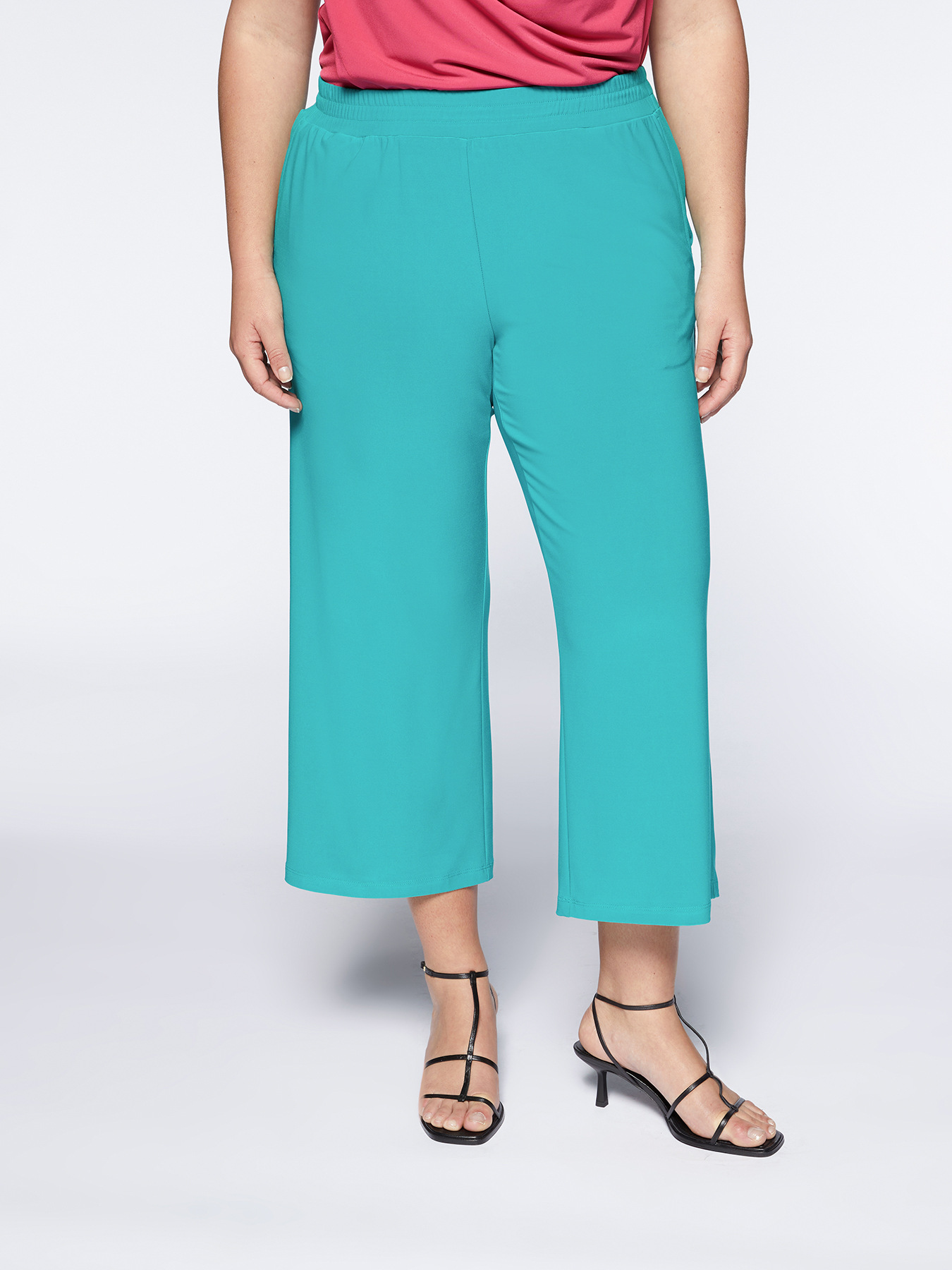 Pantalon cropped en jersey image number 0