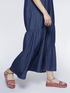 Long flounced light denim dress image number 3