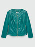 Biker jacket with rounded neckline image number 4