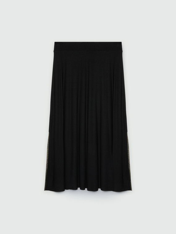 Long crepe jersey skirt