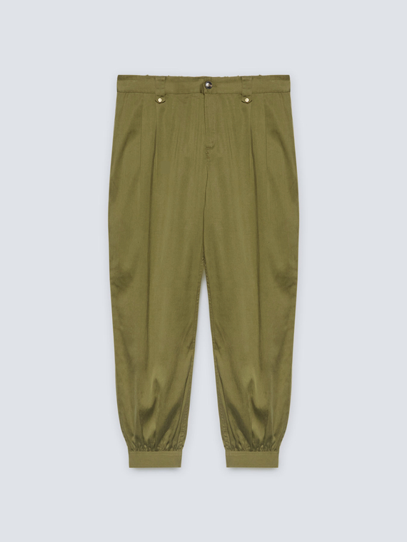 Cropped lyocell trousers