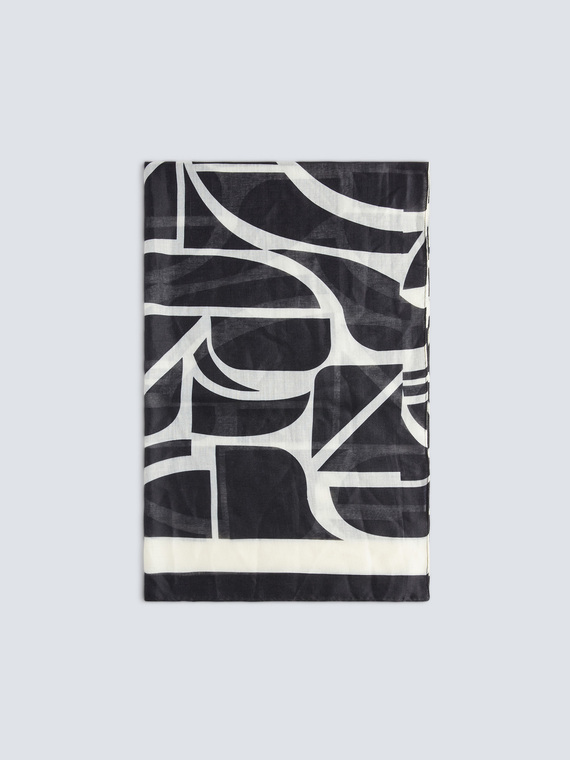 Foulard à imprimé noir et blanc