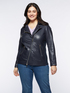 Biker jacket with diagonal zip image number 0