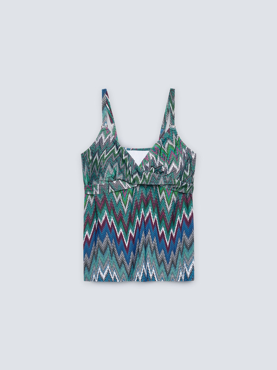 Crossover neckline tankini