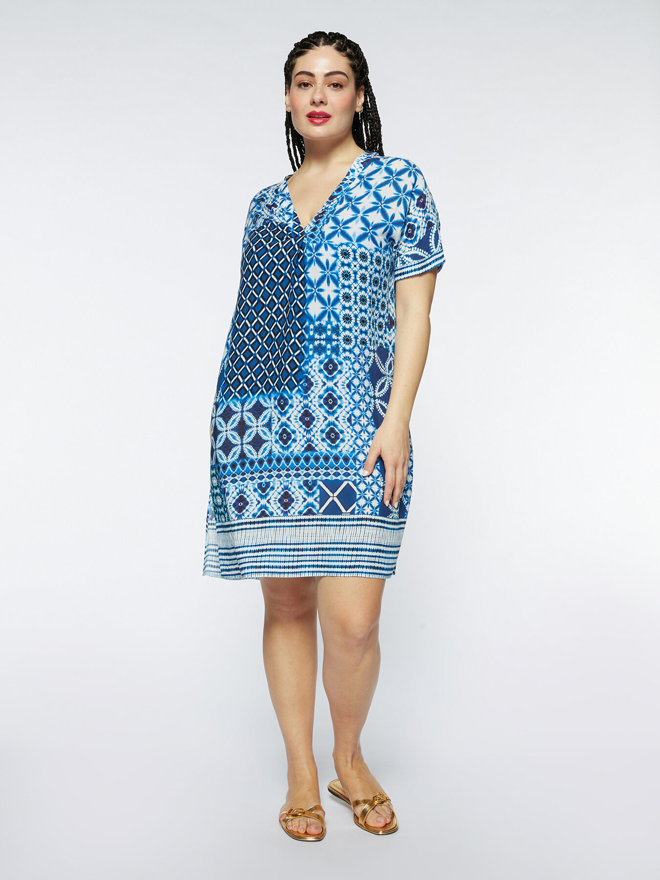 Patterned midi dress image number 0