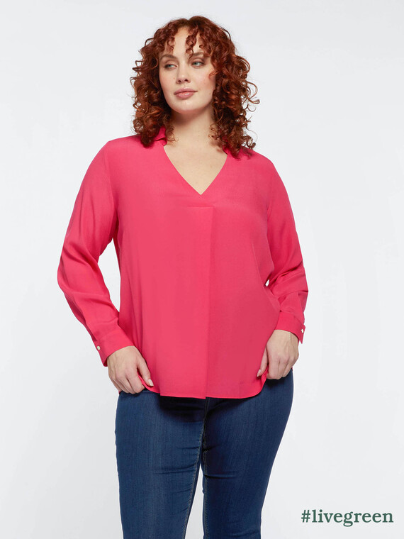 Blouse avec pli en crêpe