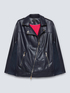 Biker jacket with diagonal zip image number 3