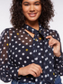 Polka-Dot-Bluse mit Schluppe image number 3