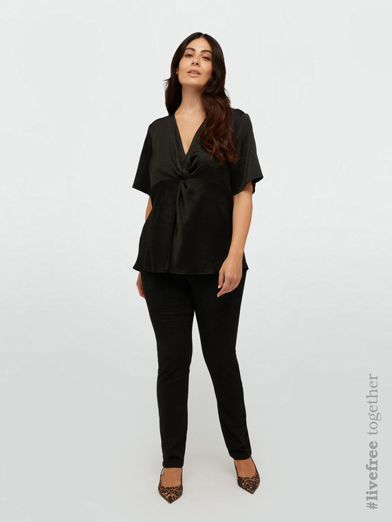 LENZING™ ECOVERO™ viscose blouse with knot