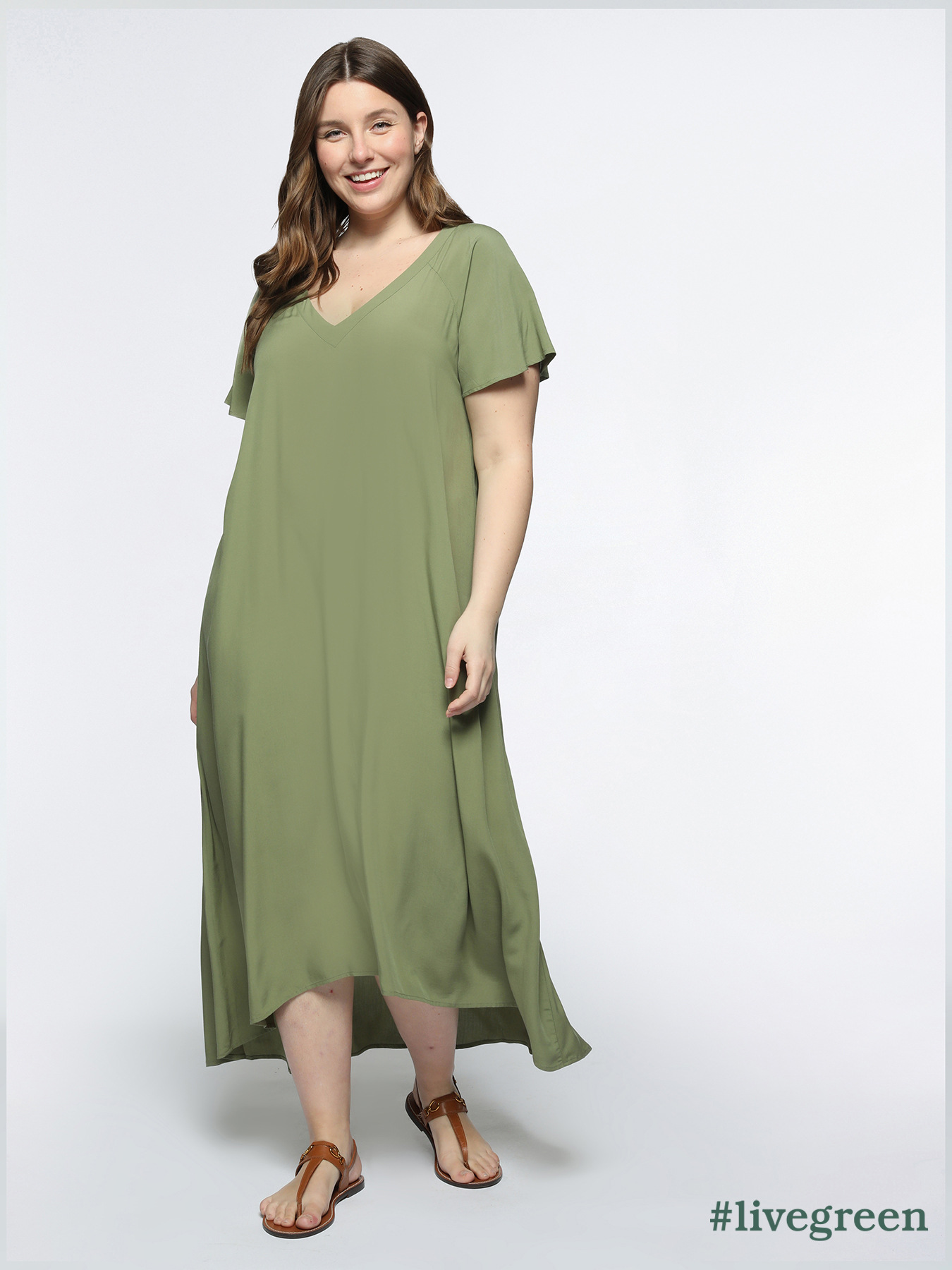 ECOVERO™ long viscose dress image number 0