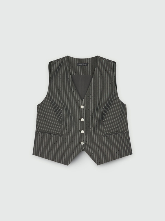 Waistcoat in pinstripe fabric