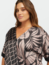 Satin blouse with foliage print image number 3