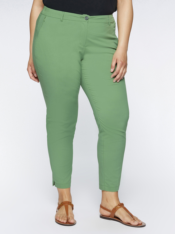 Stretch straight-leg trousers