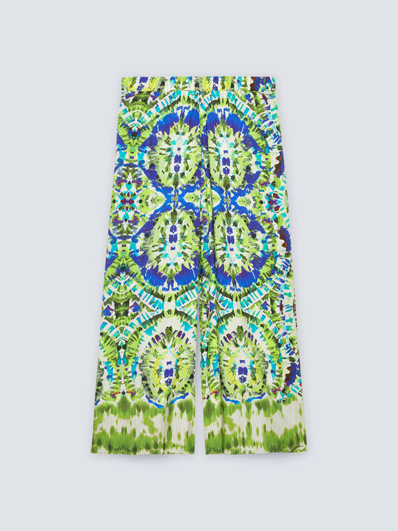 Palazzo-Hose mit Batikdruck