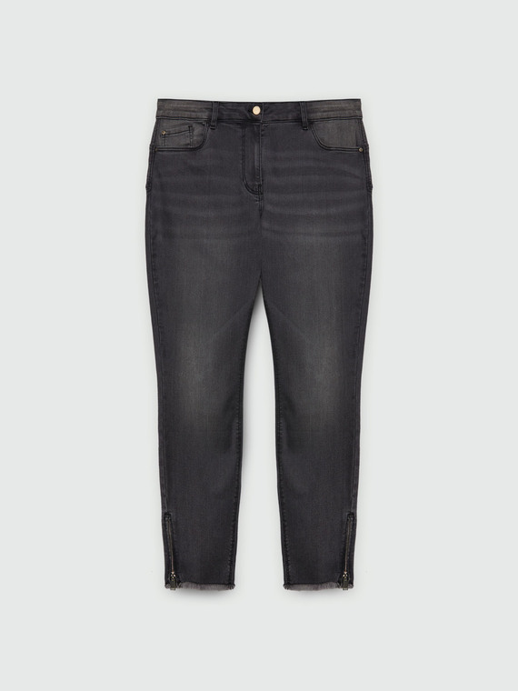 Hem-zip skinny jeans