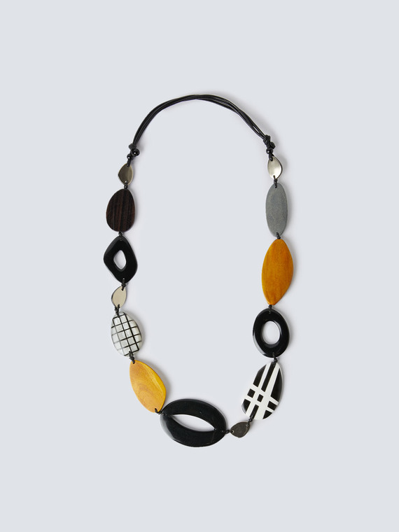 Long painted wood necklace