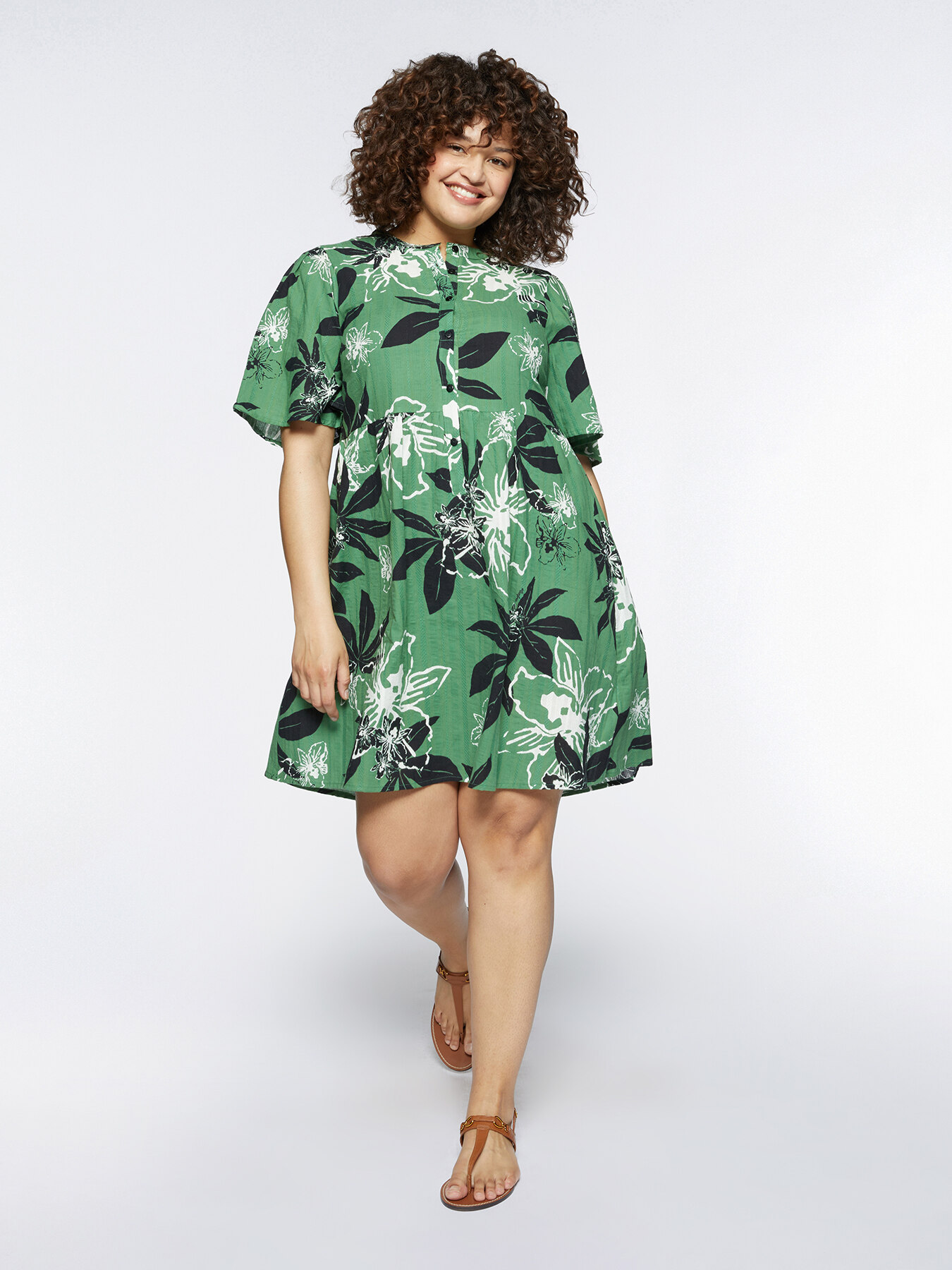 Foliage print dress image number 0