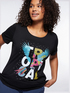 T-shirt with tropical print image number 0