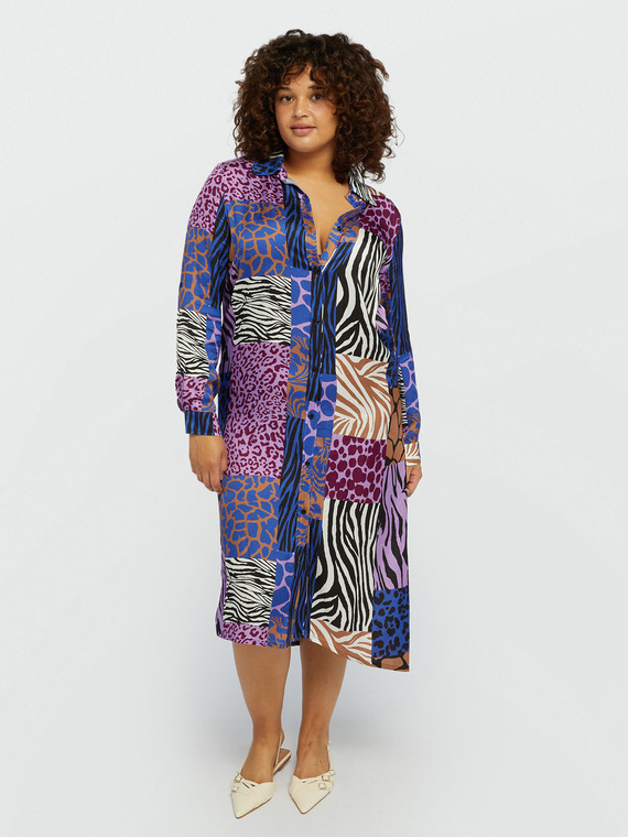 Animal print chemisier dress