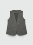 Grey mélange fabric waistcoat image number 6