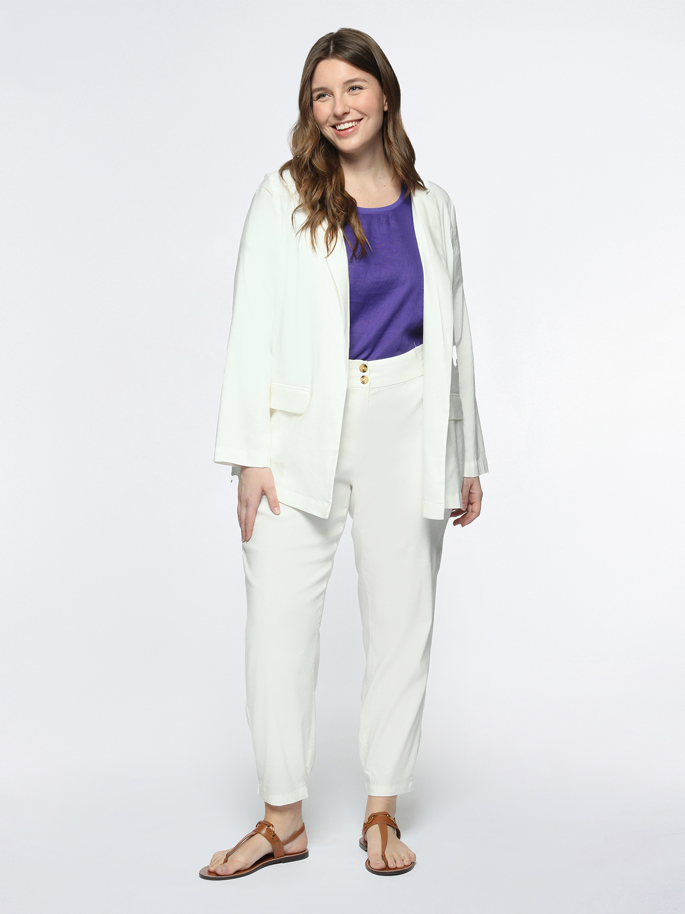 White linen blazer image number 0