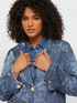 Lightweight denim effect printed coat image number 3