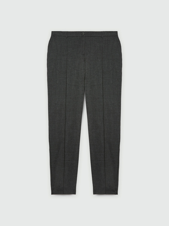 Pantalon droit gris mélangé