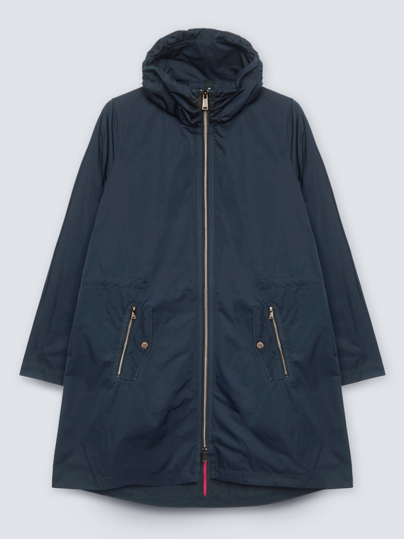 Light parka with zip fastener