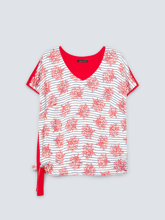 Coral print T-shirt