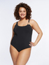 One-piece swimsuit with metal loops image number 2