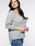 Lurex sweatshirt with V-neck image number 2