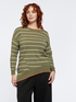 Asymmetrischer, gestreifter Pullover image number 0