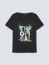 T-shirt with tropical print image number 4