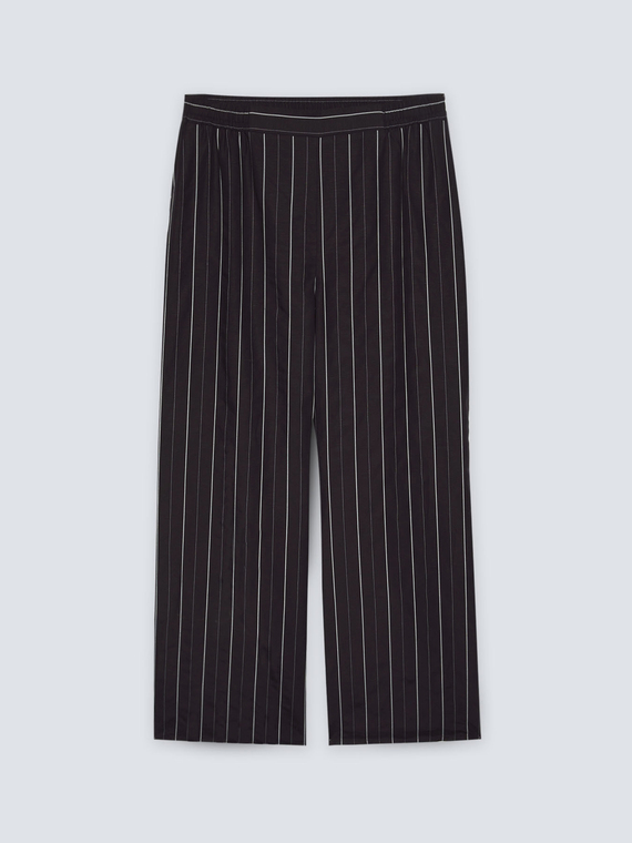 Pinstriped fabric trousers