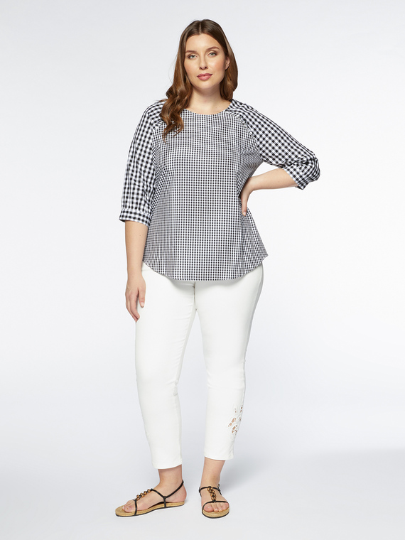 Blusa de algodón de cuadros Vichy