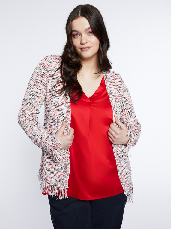 Cardigan multicolore à franges