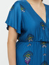 Vestido largo de raso estampado image number 4