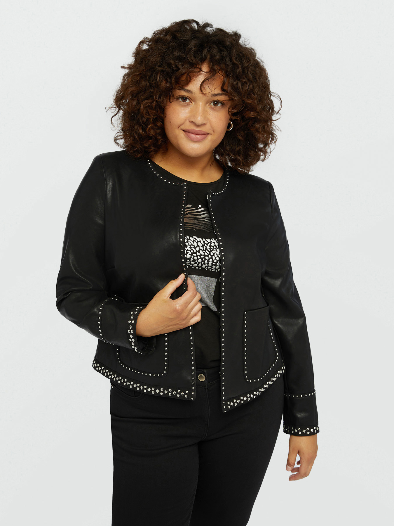 Biker jacket with studs image number 0