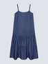 Long flounced light denim dress image number 4