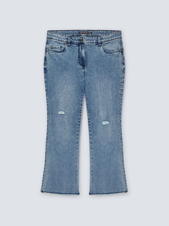 Kick flare jeans with tears